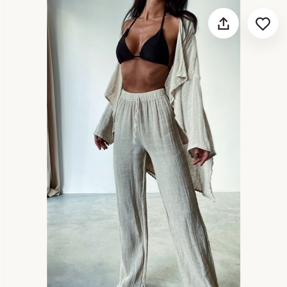 Lightweight Cream cotton  Pants - Picture 3 of 9